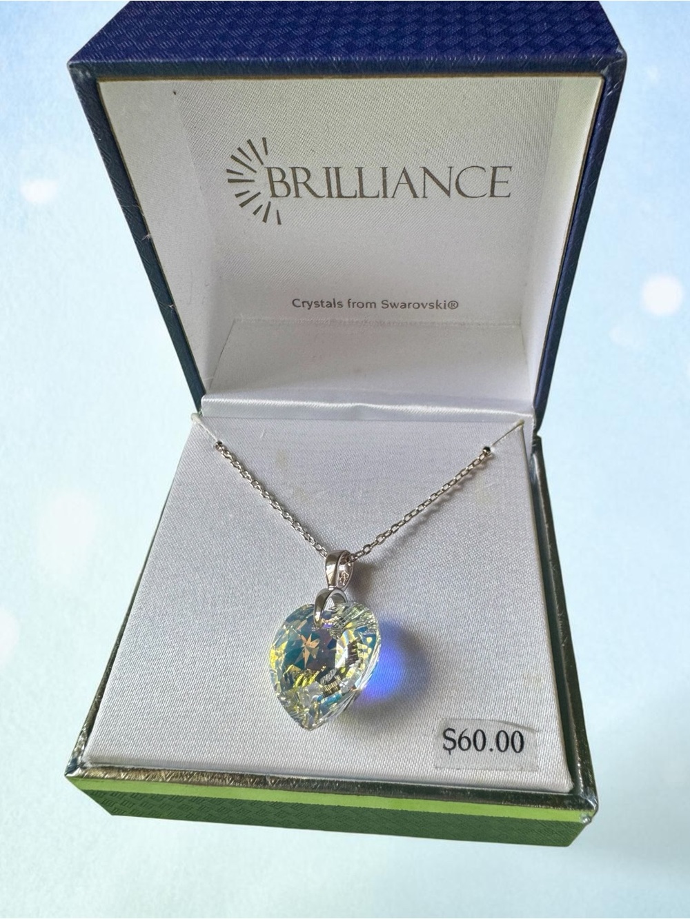 Brilliance Fine Jewelry Swarovski Crystal necklace Aurora Borealis NIB